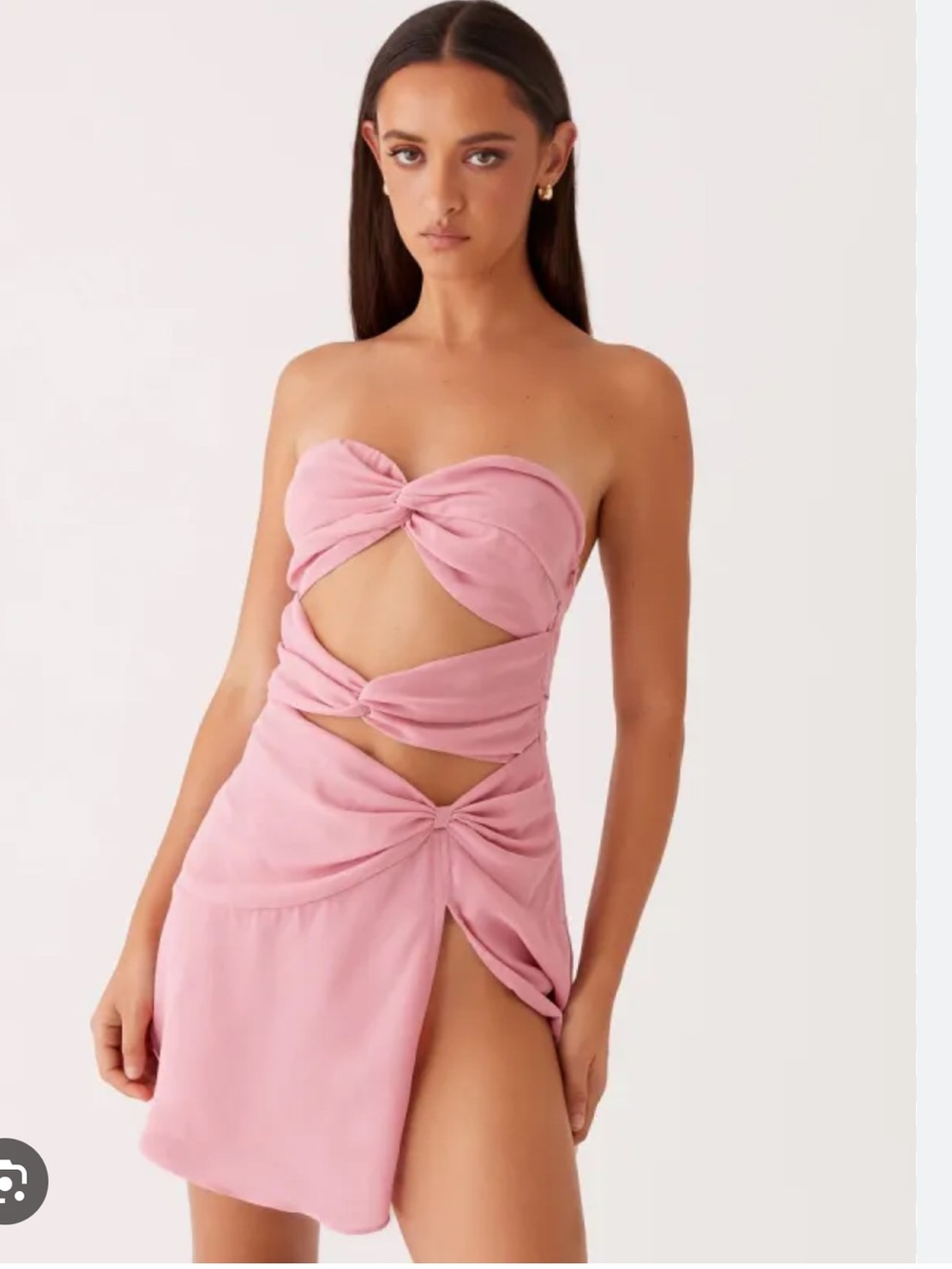 PEPPERMAYO Coco Haven Strapless Cut-Out Mini Dress Pink BRAND Size Medium NEW